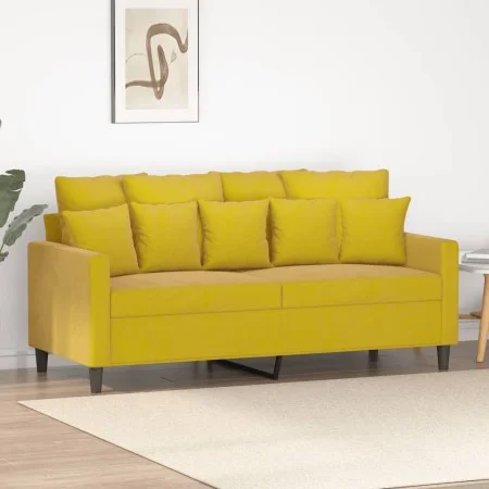 2-seater yellow velvet sofa 140 cm by , Sofas - Ref: Foro24-359309, Price: 199,38 €, Discount: %