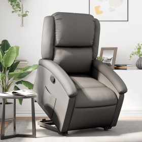 Gray Genuine Leather Liftable Recliner Chair by , Armchairs - Ref: Foro24-3204265, Price: 371,19 €, Discount: %