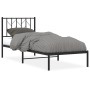 Bed frame with black metal headboard 80x200 cm by , Beds and slatted bases - Ref: Foro24-374428, Price: 65,75 €, Discount: %