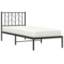 Bed frame with black metal headboard 80x200 cm by , Beds and slatted bases - Ref: Foro24-374428, Price: 65,75 €, Discount: %