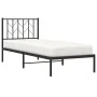 Bed frame with black metal headboard 80x200 cm by , Beds and slatted bases - Ref: Foro24-374428, Price: 64,71 €, Discount: %