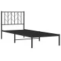 Bed frame with black metal headboard 80x200 cm by , Beds and slatted bases - Ref: Foro24-374428, Price: 64,71 €, Discount: %