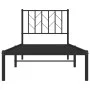 Bed frame with black metal headboard 80x200 cm by , Beds and slatted bases - Ref: Foro24-374428, Price: 64,71 €, Discount: %