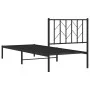 Bed frame with black metal headboard 80x200 cm by , Beds and slatted bases - Ref: Foro24-374428, Price: 64,71 €, Discount: %