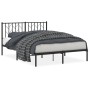 Bed frame with black metal headboard 140x190 cm by , Beds and slatted bases - Ref: Foro24-374437, Price: 104,17 €, Discount: %