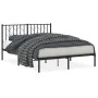 Bed frame with black metal headboard 140x190 cm by , Beds and slatted bases - Ref: Foro24-374437, Price: 102,73 €, Discount: %