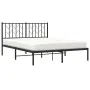 Bed frame with black metal headboard 140x190 cm by , Beds and slatted bases - Ref: Foro24-374437, Price: 102,73 €, Discount: %