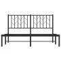Bed frame with black metal headboard 140x190 cm by , Beds and slatted bases - Ref: Foro24-374437, Price: 102,73 €, Discount: %