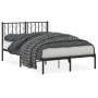 Bed frame with black metal headboard 120x200 cm by , Beds and slatted bases - Ref: Foro24-374435, Price: 94,31 €, Discount: %