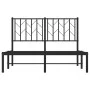 Bed frame with black metal headboard 120x200 cm by , Beds and slatted bases - Ref: Foro24-374435, Price: 94,31 €, Discount: %