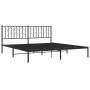 Bed frame with black metal headboard 183x213 cm by , Beds and slatted bases - Ref: Foro24-374442, Price: 102,10 €, Discount: %