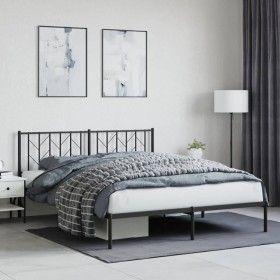 Bettgestell mit schwarzem Metallkopfteil 160x200 cm von , Betten und Lattenroste - Ref: Foro24-374440, Preis: 131,81 €, Rabat...