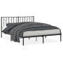 Bed frame with black metal headboard 160x200 cm by , Beds and slatted bases - Ref: Foro24-374440, Price: 131,81 €, Discount: %