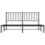 Bed frame with black metal headboard 160x200 cm by , Beds and slatted bases - Ref: Foro24-374440, Price: 131,81 €, Discount: %