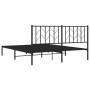 Bed frame with black metal headboard 160x200 cm by , Beds and slatted bases - Ref: Foro24-374440, Price: 131,81 €, Discount: %
