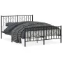 Black metal headboard and footboard bed frame 135x190cm by , Beds and slatted bases - Ref: Foro24-374454, Price: 97,41 €, Dis...