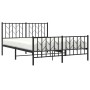 Bettgestell mit Kopf- und Fußteil aus schwarzem Metall, 135 x 190 cm von , Betten und Lattenroste - Ref: Foro24-374454, Preis...