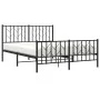 Black metal headboard and footboard bed frame 135x190cm by , Beds and slatted bases - Ref: Foro24-374454, Price: 97,41 €, Dis...