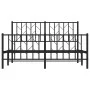 Black metal headboard and footboard bed frame 135x190cm by , Beds and slatted bases - Ref: Foro24-374454, Price: 97,41 €, Dis...