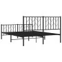 Black metal headboard and footboard bed frame 135x190cm by , Beds and slatted bases - Ref: Foro24-374454, Price: 97,41 €, Dis...