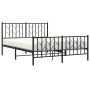 Estructura de cama cabecero y pie de cama metal negro 140x200cm
