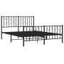 Estructura de cama cabecero y pie de cama metal negro 140x200cm