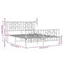 Black metal headboard and footboard bed frame 140x200cm by , Beds and slatted bases - Ref: Foro24-374456, Price: 122,14 €, Di...