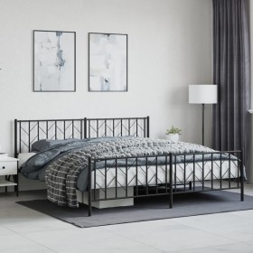 Estructura de cama cabecero y pie de cama metal negro 193x203cm de , Camas y somieres - Ref: Foro24-374461, Precio: 130,83 €,...