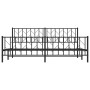 Bettgestell mit Kopf- und Fußteil aus schwarzem Metall, 193 x 203 cm von , Betten und Lattenroste - Ref: Foro24-374461, Preis...