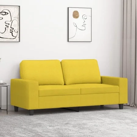 2 seater sofa in light yellow fabric 140 cm by , Sofas - Ref: Foro24-359396, Price: 234,76 €, Discount: %