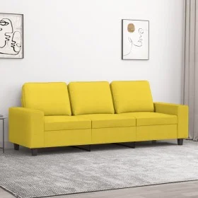 Sofá de 3 plazas de tela amarillo claro 180 cm de , Sofás - Ref: Foro24-359404, Precio: 300,25 €, Descuento: %