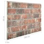 Panel de pared 3D diseño ladrillo 10 uds EPS marrón oscuro gris