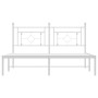 Bettgestell aus Metall mit weißem Kopfteil 150x200 cm von , Betten und Lattenroste - Ref: Foro24-374390, Preis: 105,42 €, Rab...