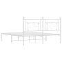 Metal bed frame with white headboard 150x200 cm by , Beds and slatted bases - Ref: Foro24-374390, Price: 103,89 €, Discount: %