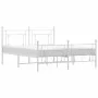 Bettgestell aus Metall mit Kopfteil und weißem Fußteil 160x200 cm von , Betten und Lattenroste - Ref: Foro24-374409, Preis: 1...