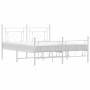 Bettgestell aus Metall mit Kopfteil und weißem Fußteil 160x200 cm von , Betten und Lattenroste - Ref: Foro24-374409, Preis: 1...