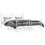 Bettgestell aus Metall mit Kopfteil und weißem Fußteil 160x200 cm von , Betten und Lattenroste - Ref: Foro24-374409, Preis: 1...