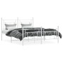 Metal bed frame with headboard and white footboard 160x200 cm by , Beds and slatted bases - Ref: Foro24-374409, Price: 123,94...