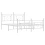 Metal bed frame with headboard and white footboard 160x200 cm by , Beds and slatted bases - Ref: Foro24-374409, Price: 123,94...