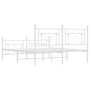 Metal bed frame with headboard and white footboard 160x200 cm by , Beds and slatted bases - Ref: Foro24-374409, Price: 123,94...