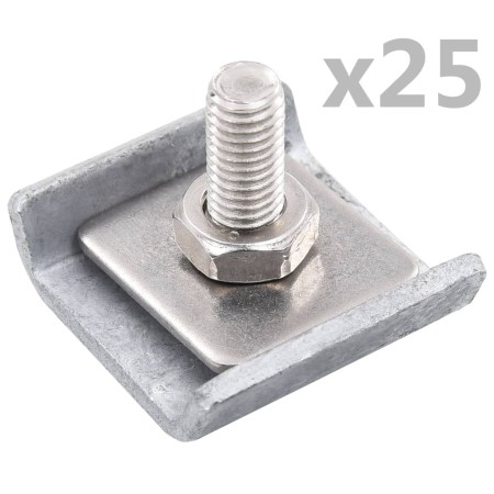 Trellis connector 25 sets silver by vidaXL, Accessories for gates and fences - Ref: Foro24-144500, Price: 35,01 €, Discount: %