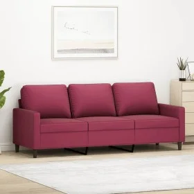 Sofá de 3 plazas de terciopelo rojo tinto 180 cm de , Sofás - Ref: Foro24-359213, Precio: 238,37 €, Descuento: %