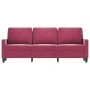 Red velvet 3-seater sofa 180 cm by , Sofas - Ref: Foro24-359213, Price: 238,29 €, Discount: %