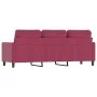 Red velvet 3-seater sofa 180 cm by , Sofas - Ref: Foro24-359213, Price: 238,29 €, Discount: %