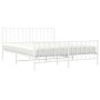 Estructura cama metal con cabecero y estribo blanco 160x200 cm de , Camas y somieres - Ref: Foro24-374507, Precio: 119,77 €, ...