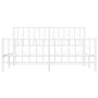 Bettgestell aus Metall mit Kopfteil und weißem Fußteil 160x200 cm von , Betten und Lattenroste - Ref: Foro24-374507, Preis: 1...