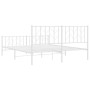 Metal bed frame with headboard and white footboard 160x200 cm by , Beds and slatted bases - Ref: Foro24-374507, Price: 119,89...