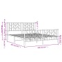 Metal bed frame with headboard and white footboard 160x200 cm by , Beds and slatted bases - Ref: Foro24-374507, Price: 119,89...