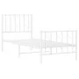 Metallbettgestell mit Kopf- und Fußteil weiß 75x190 cm von , Betten und Lattenroste - Ref: Foro24-374494, Preis: 62,81 €, Rab...