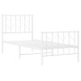 Metallbettgestell mit Kopf- und Fußteil weiß 75x190 cm von , Betten und Lattenroste - Ref: Foro24-374494, Preis: 63,72 €, Rab...